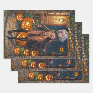 Trick or Treater, Brave Halloween Costume Girl Wrapping Paper Sheets
