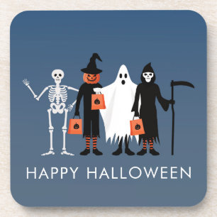 Trick or Treaters Halloween Beverage Coaster