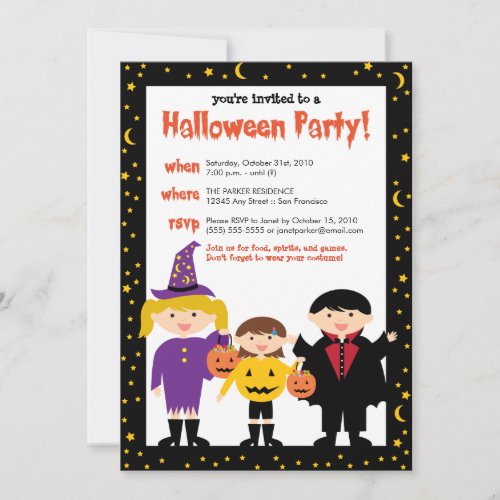Trick_or_Treaters Halloween Party Invitation