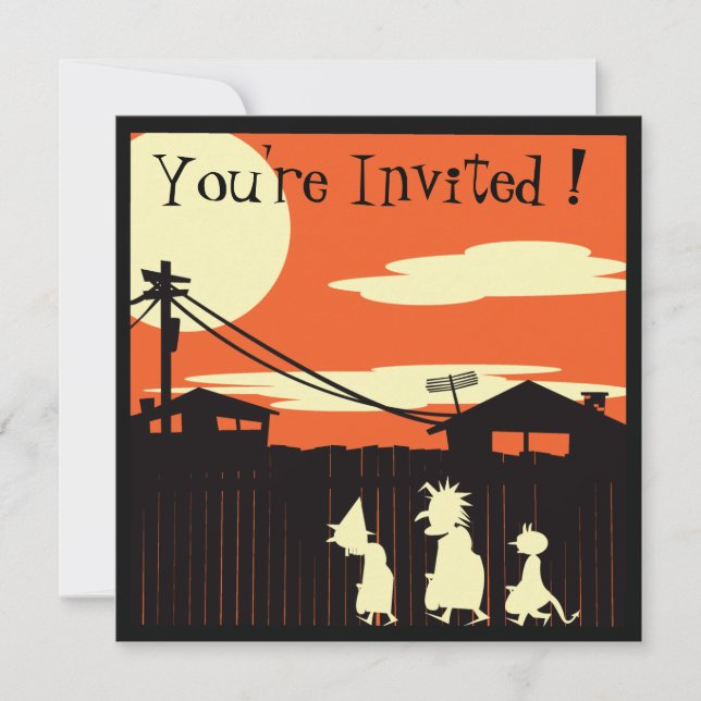 Trick Or Treaters Halloween Party Invitation (Front)