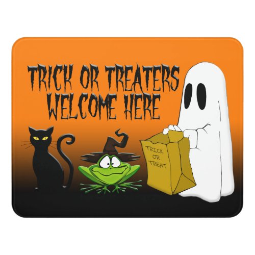 Trick or Treaters Welcome Halloween Acrylic Sign