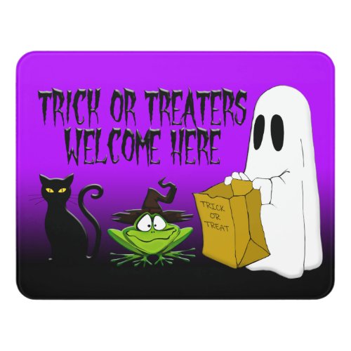 Trick or Treaters Welcome Halloween Acrylic Sign