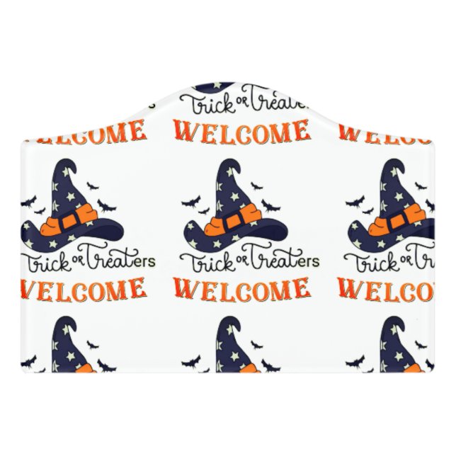 Trick or treaters welcome Sign (Small Crest Front)