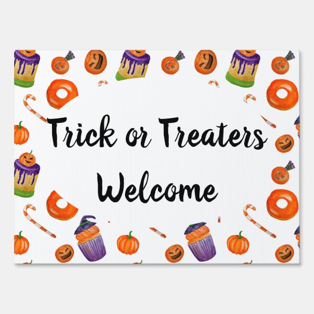 Trick or Treaters Welcome Yard Sign (Front)