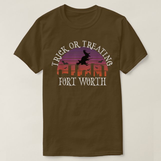 Trick or Treating Fort Worth Texas - Spooky Hallow T-Shirt (Design Front)