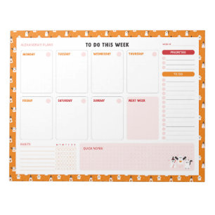 Trick or Treating Ghosts Weekly To Do List Planner Notepad