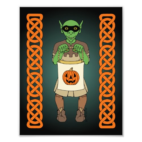 Trick_or_Treating Goblin Halloween Art Photo Print