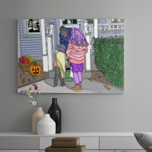 Trick or Treating in the Suburbs on Halloween   Poster