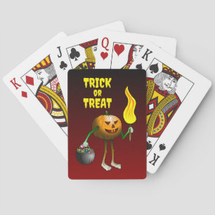 Trick or Treating Pumpkin Poker Cards