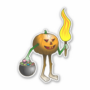 Trick or Treating Pumpkin Sticker