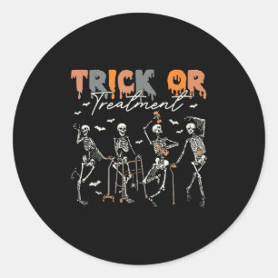 Trick Or Treatment Pt Physical Therapy Therapist H Classic Round Sticker