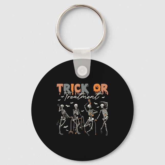 Trick Or Treatment Pt Physical Therapy Therapist H Keychain (Front)