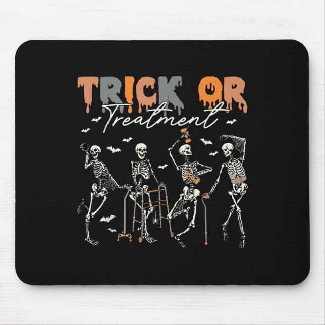 Trick Or Treatment Pt Physical Therapy Therapist H Mouse Pad (Front)