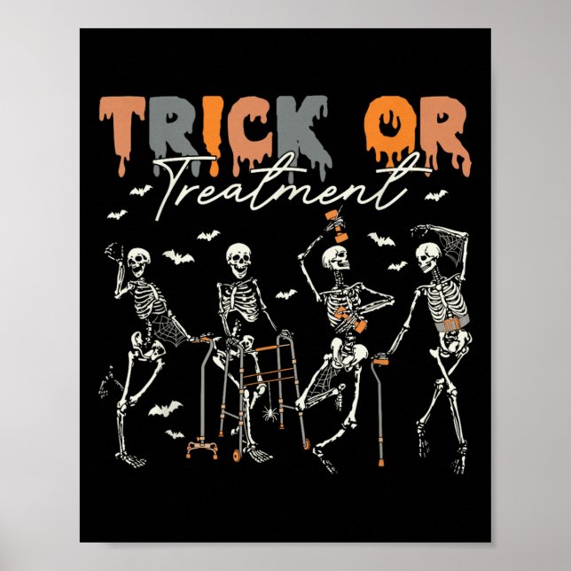 Trick Or Treatment Pt Physical Therapy Therapist H Poster (Front)