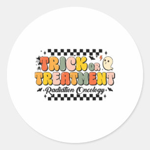 Trick Or Treatment Radiation Oncology Halloween 1 Classic Round Sticker