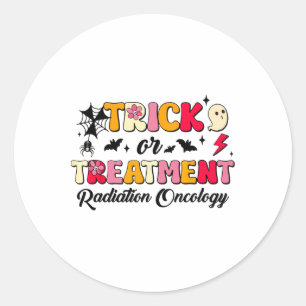 Trick Or Treatment Radiation Oncology Halloween Classic Round Sticker