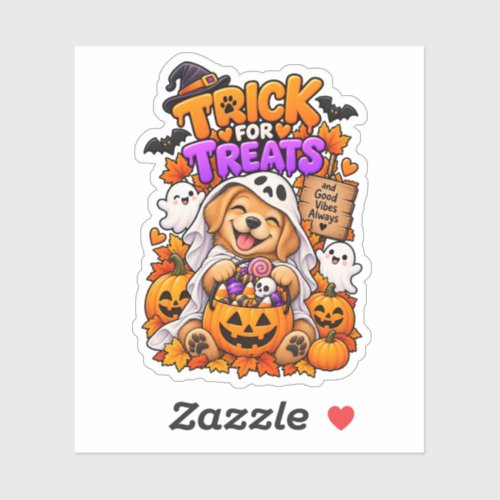 Trick or Treats More Treats Cute Halloween Puppy S Sticker