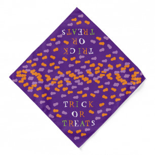 Trick or Treats purple funny cute Halloween dog Bandana