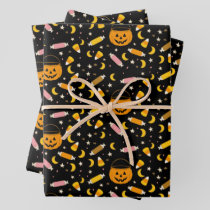 Trick or Treats Spooky Season Retro Halloween   Wrapping Paper Sheets