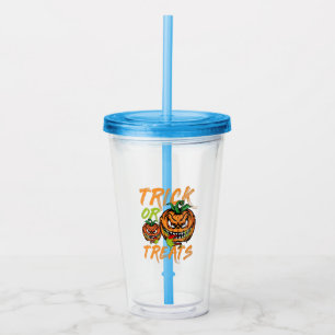 Trick or Treats with Funny Chili Jack-o'-Lanterns Acrylic Tumbler