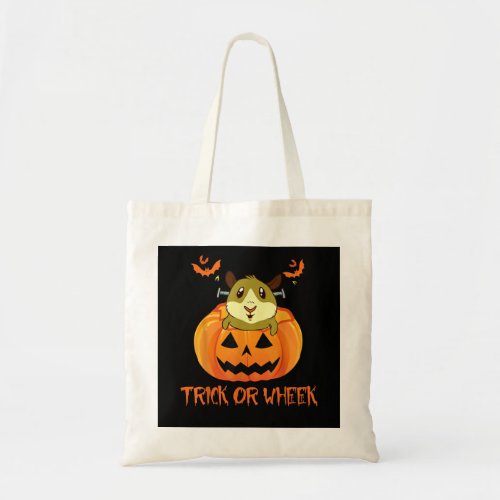 Trick Or Wheek Funny Halloween Pumpkin Guinea Pig Tote Bag