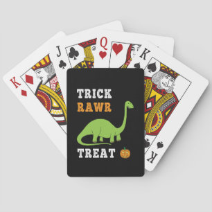 Trick Rawr Treat Cute Halloween Brontosaurus Dino Poker Cards