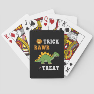 Trick Rawr Treat Cute Halloween Stegosaurus Dino Poker Cards