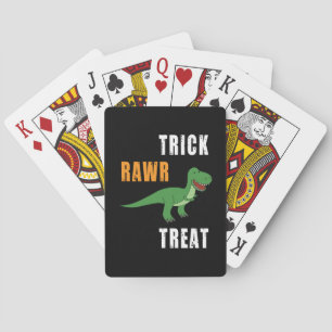Trick Rawr Treat Cute Halloween Tyrannosaurus Rex Poker Cards