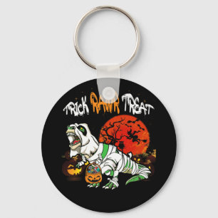 Trick Rawr Treat Halloween Dinosaur T Rex Pumpkin Keychain