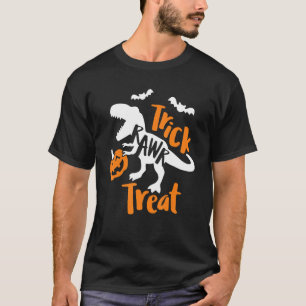 Trick Rawr Treat Halloween Trick Or Treat Trex Tea T-Shirt
