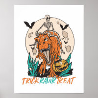 Trick Rawr Treat T Rex Dinosaur Skeleton Halloween