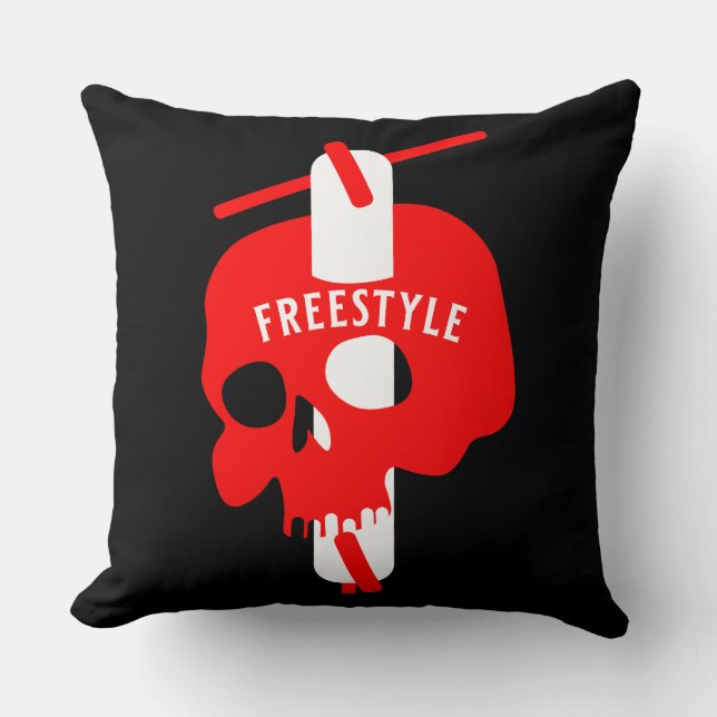 Trick Scooter Rider Throw Pillow (Front)