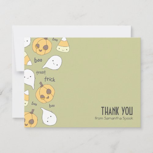 Trick Treat Boo  Flat Thank You Note Cards