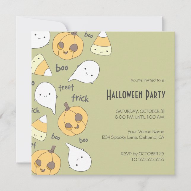 Trick Treat Boo! | Halloween Party Invitations (Front)