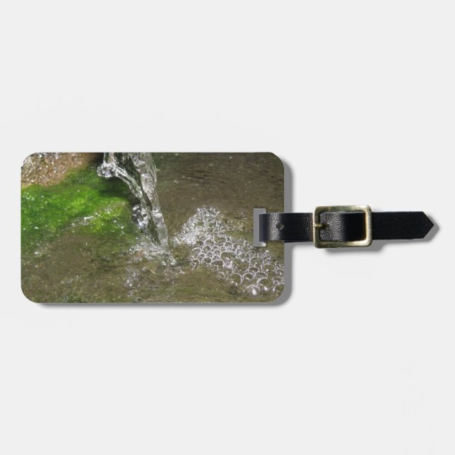 Trickling Waterfall Bubbling Water Custom Luggage Tag (Front Horizontal)