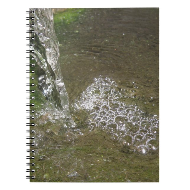 Trickling Waterfall Bubbling Water Notebook (Front)