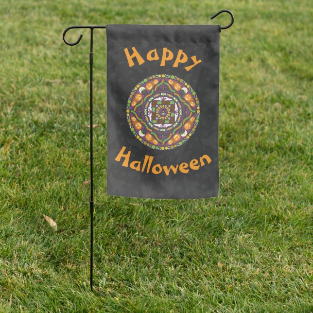 Tricks and Treats Mandala Garden Flag (In SItu)