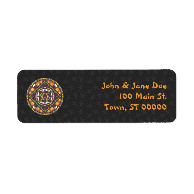 Tricks and Treats Mandala Return Address Label (Front)