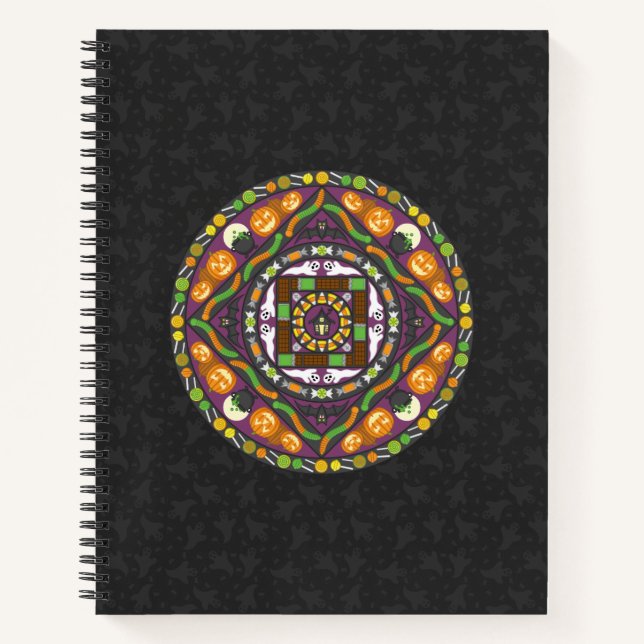 Tricks and Treats Mandala Spiral Notebook (Front)