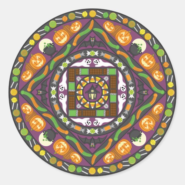 Tricks and Treats Mandala Sticker (Front)
