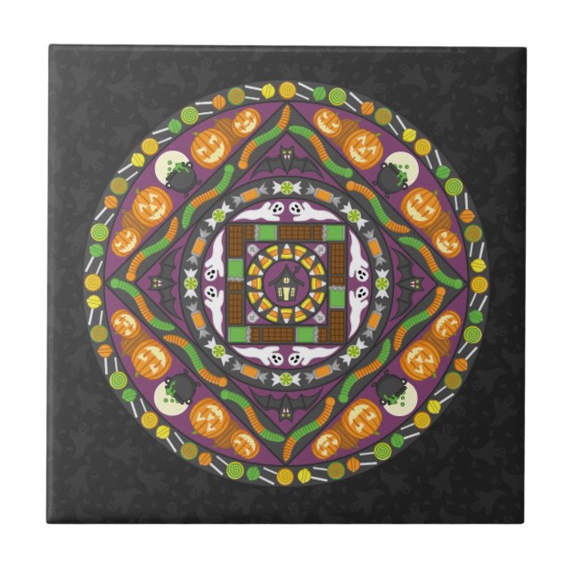 Tricks and Treats Mandala Tile (Front)