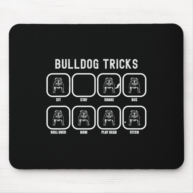 Tricks - Fun Bulldog Training Fails  Mouse Pad (Front)