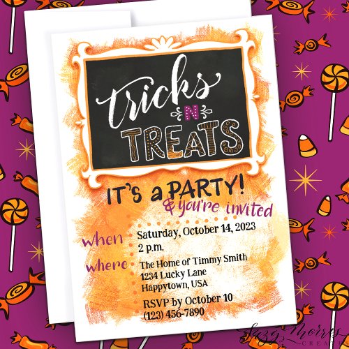 Tricks_n_Treats Customizable Halloween Invitation 