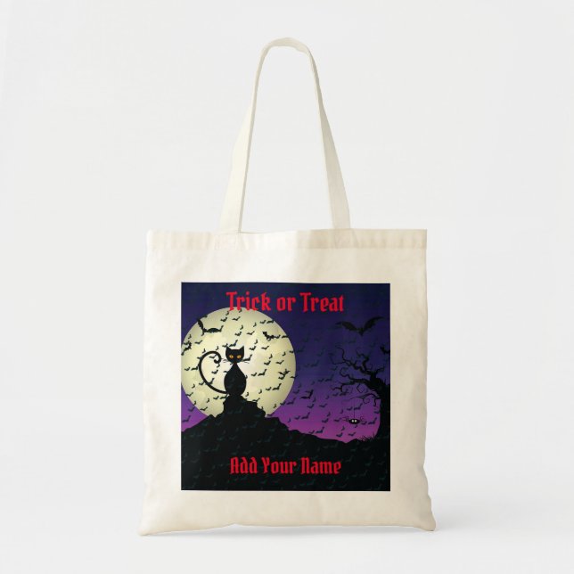 Tricks or Treats Happy Halloween Tote Bag (Front)