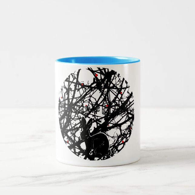 Trickster Rabbit in Briar Patch Two-Tone Coffee Mug (Center)