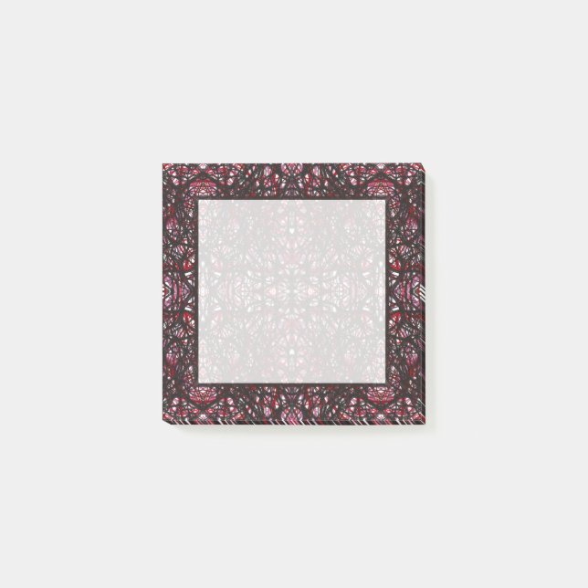 Trickster Red Abstract India Ink Art Post-it Notes (Front)