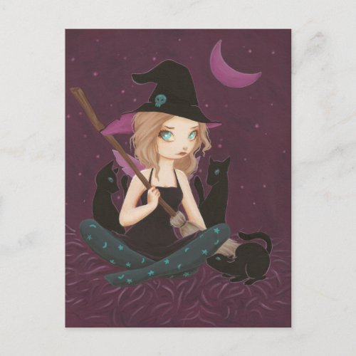 Tricksters - fairy goth witch postcard