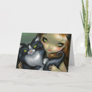"Tricksy Tuxedo Cat" Greeting Card