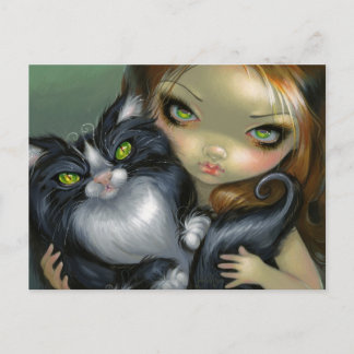"Tricksy Tuxedo Cat" Postcard