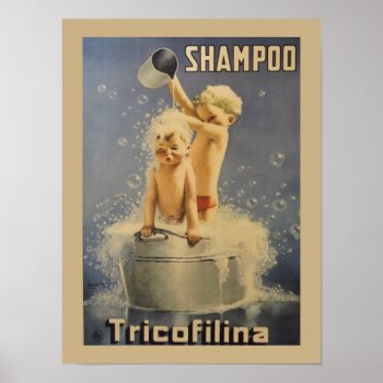 Tricofilina Shampoo Vintage Poster by Vintage_Obsession at Zazzle